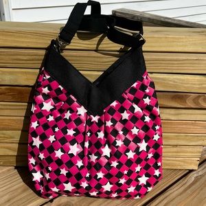 - Coated Stars/Pink Checkered Crossbody Bag! NEW!